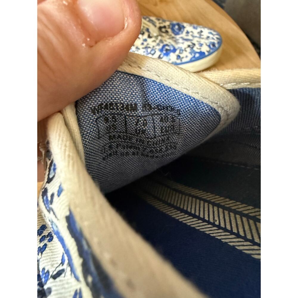 Keds Blue Floral Low Ribbon Lace Sneakers Sz. 9.5 - Picture 7 of 9